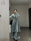 Mutedance 24 Autumn and Winter Waist Silk Dress/Pants MD-MD24FW94-blue MD24FW94